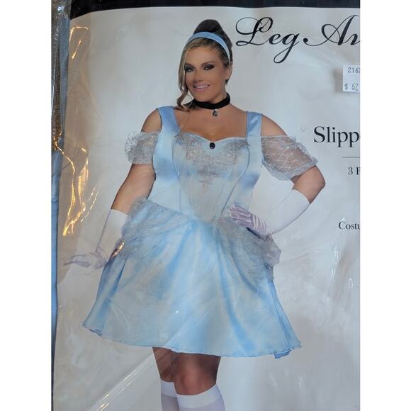 NEW Womens Plus Size Cinderella Costume 1x/2x XL XXL Glass Slipper Sweetie - Picture 1 of 3